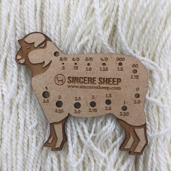 Wooden Sheep Sock Needle Gauge