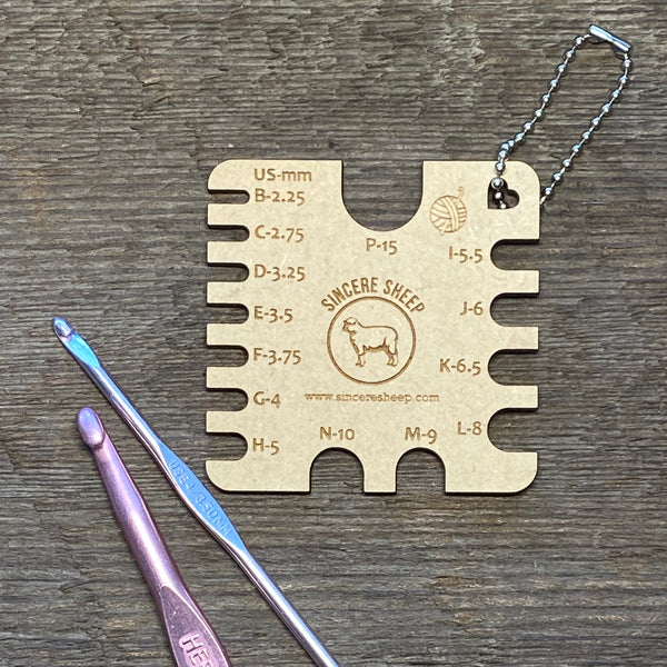 Wooden Crochet Hook Gauge