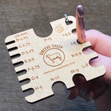 Wooden Crochet Hook Gauge