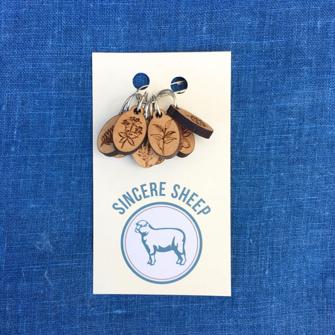 Natural Dye Plants Stitch Marker Set