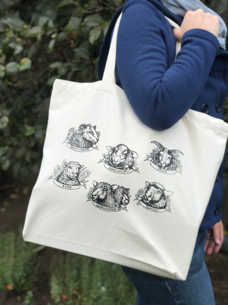 Sheep Portrait Organic Cotton Tote Bag – Sincere Sheep