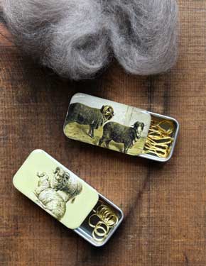 Vintage Sheep Stitch Marker Tin